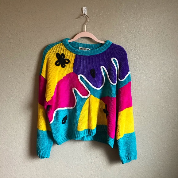One Step Ahead Sweaters - One Step Up Vintage 1980s Color Black Sweater